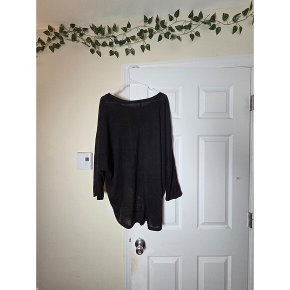 Black Cowl Neck Pullover Sweater 3XL Women’s Lightweight Knit Top Plus Size - Picture 2 of 8